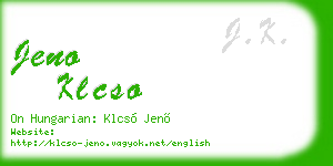 jeno klcso business card